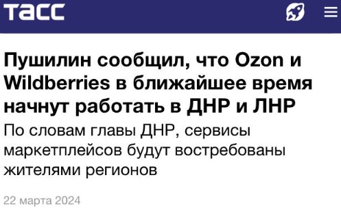 Денис Пушилин заявил, что Ozon и Wildberries скоро начнут работать в Донецке и Луганске. А что поясняют сами маркетплейсы?